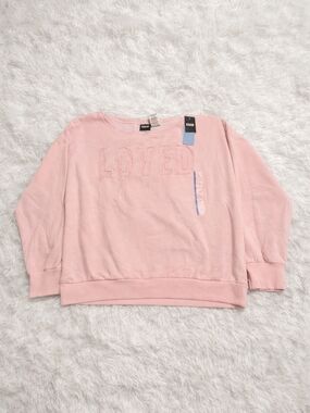 'LOVED' Pink Pullover Sweatshirt